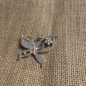 Elegant Butterfly Crystal Brooch